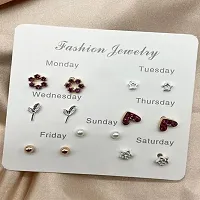 Vembley Pack of 7 Weekly Stud Earrings for Women  Girls-thumb2