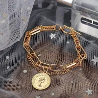 Vembley Fashion Gold Plated Hip Hop Cuban Coin Charm Bracelet For Women And Girls-thumb3
