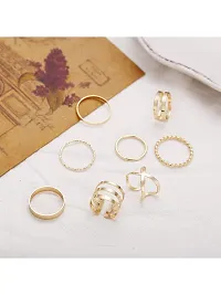 Vembley Gold Plated 8 Piece Western Designs Ring Set For Women and Girls.-thumb2