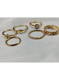 Vembley Gold Plated 6 Piece Butterfly Stude Ring Set-thumb4
