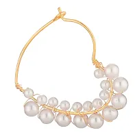 Women's Golden Beads Alloy Hoop Earrings-thumb1