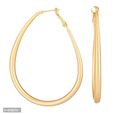 Women's Golden Beads Alloy Hoop Earrings-thumb3