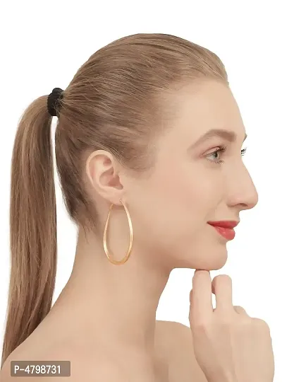 Women's Golden Beads Alloy Hoop Earrings-thumb4