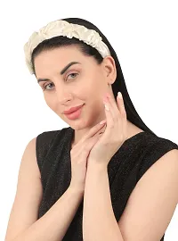 Women's White Plastic White Velvet Hairband-thumb4