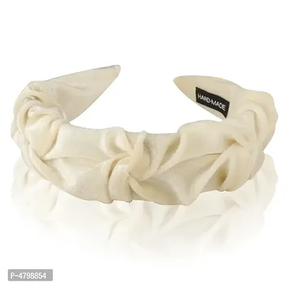 Women's White Plastic White Velvet Hairband