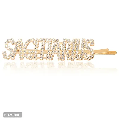 Women's Golden Metal Sagittarius Hair Clip Pin-thumb0