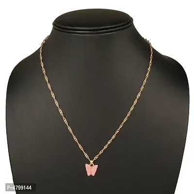 Women's Pink Mariposa Necklace-thumb3