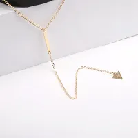 Stunning Gold Plated Triangle Y Shaped Pendant Necklace For Women-thumb2