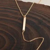 Stunning Gold Plated Triangle Y Shaped Pendant Necklace For Women-thumb3
