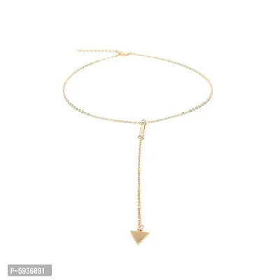 Stunning Gold Plated Triangle Y Shaped Pendant Necklace For Women-thumb0
