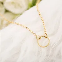 Pretty Gold Plated Circle Family Pendant Necklace For Women-thumb2