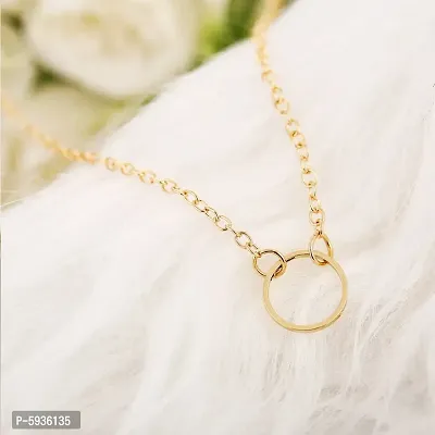 Pretty Gold Plated Circle Family Pendant Necklace For Women-thumb3