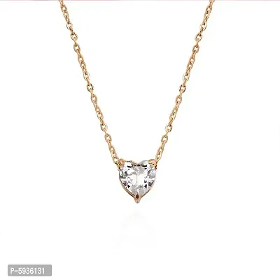 Gorgeous Gold Plated Diamond Heart Pendant Necklace For Women