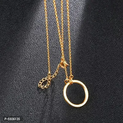 Pretty Gold Plated Circle Family Pendant Necklace For Women-thumb5