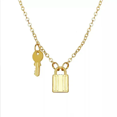 Stunning Lock and Key Pendant Necklace For Women