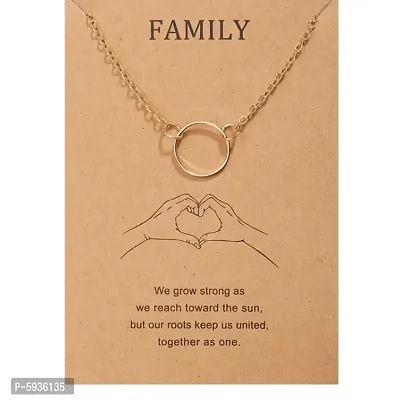 Pretty Gold Plated Circle Family Pendant Necklace For Women