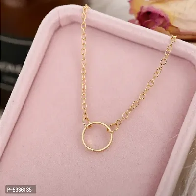 Pretty Gold Plated Circle Family Pendant Necklace For Women-thumb4