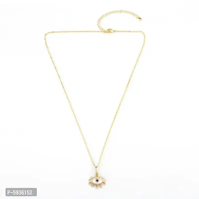 Stunning Gold Plated Evil Eye with Studded Stars Pendant Necklace For Women-thumb2