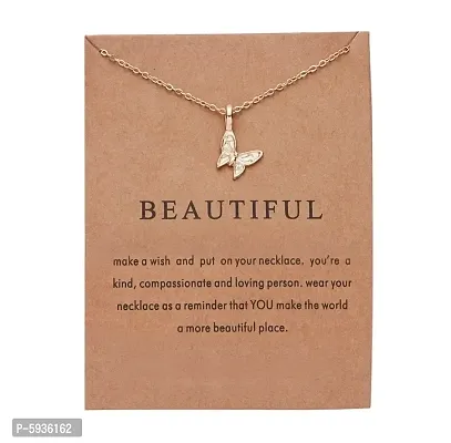 Charming Gold Plated Butterfly Pendant Necklace For Women-thumb0