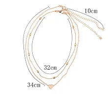 Charming Gold Plated Double Layered Heart Pendant Necklace For Women-thumb4