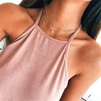 Charming Gold Plated Double Layered Heart Pendant Necklace For Women-thumb1