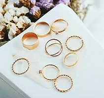 Gold Plated Nine Piece Dailywear Multi Designs Ring Set For Women and Grils.-thumb3