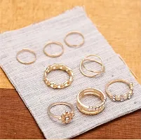 Gold Plated Six Piece White Crytal Good Luck Twist Cross Chain Ring Set For Women and Grils.-thumb3