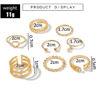 Golden Alloy Artificial Stone Rings For Women-thumb1
