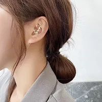 Stunning Gold Plated Studed Earcuff For Women ( Pack Of 2 )-thumb1