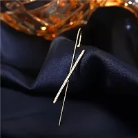 Attractive Gold Plated Studed Leaf and Cross Earcuff For Women ( Pack Of 2 )-thumb3