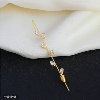 Attractive Gold Plated Studed Leaf Earcuff For Women ( Pack Of 2 )-thumb5