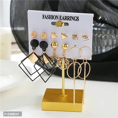 Gorgeous Combo of 6 pair Stud and Hoop Earrings for Women and Girls-thumb3
