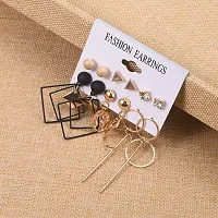 Gorgeous Combo of 6 pair Stud and Hoop Earrings for Women and Girls-thumb4