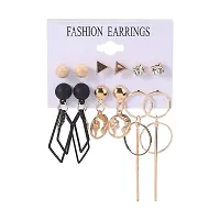 Gorgeous Combo of 6 pair Stud and Hoop Earrings for Women and Girls-thumb3