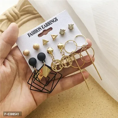 Gorgeous Combo of 6 pair Stud and Hoop Earrings for Women and Girls-thumb2