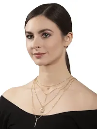 Vembley Combo of 2 Stunning Gold Plated Layered Pendant Necklace For Women and Girls-thumb1