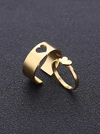 Combo of 5 Gold Plated Multi Type Couple Ring Set For Men and Women-thumb2