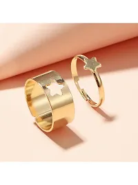 Combo of 5 Gold Plated Multi Type Couple Ring Set For Men and Women-thumb4