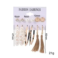 Stylish Fancy Beautiful Gold Plated 6 Pair Earrings Hoop And Stud Earrings-thumb4