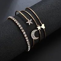 Stylish Studded Moon Star Heart Combo of 4 Bracelet for Women and Girls-thumb2