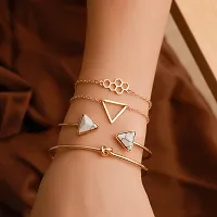 Lavish Gold Plated Multi Design Crystal Combo of 4 Bracelet for Women and Girls-thumb4