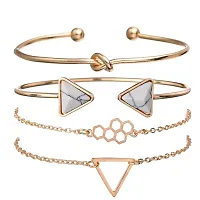 Lavish Gold Plated Multi Design Crystal Combo of 4 Bracelet for Women and Girls-thumb1