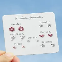 Vembley Pack of 7 Weekly Stud Earrings for Women  Girls-thumb3