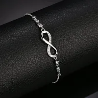 Vembley Fashion Silver Plated Infinity Slide Closure Bracelet for Women and Girls-thumb4