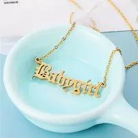 Vembley Pretty Gold Plated Babygirl Alphabet Word Pendant Necklace for Women and Girls-thumb2