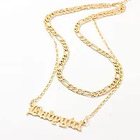 Vembley Stunning Gold Plated Double Layered Babygirl Alphabet Word Pendant Necklace for Women and Girls-thumb3