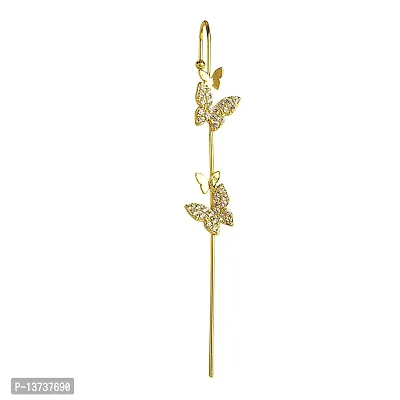 Vembley Gold Plated Stylish Studed Butterfly Earcuff for Women