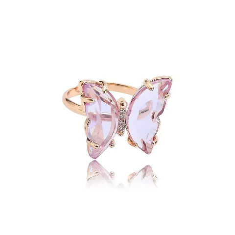 Vembley Lavish Designer Crystal Butterfly Rings
