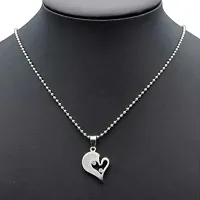 Vembley 2 Pcs Blue-Silver Heart I Love You Couple Pendant Necklace For Men And Women-thumb3
