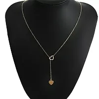 Vembley Stunning Gold Plated Y-Shaped Chunky Chain Drop Heart Pendant Necklace for Women and Girls-thumb4